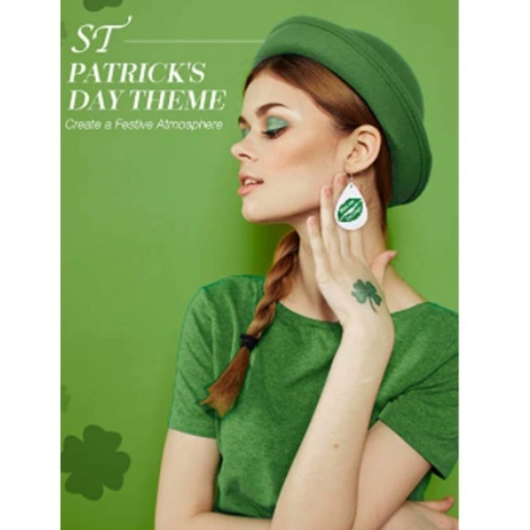 5/$25  St. Patricks Day Earrings St Patricks Day Green Jewelry St. Patrick's Day - Picture 2 of 8